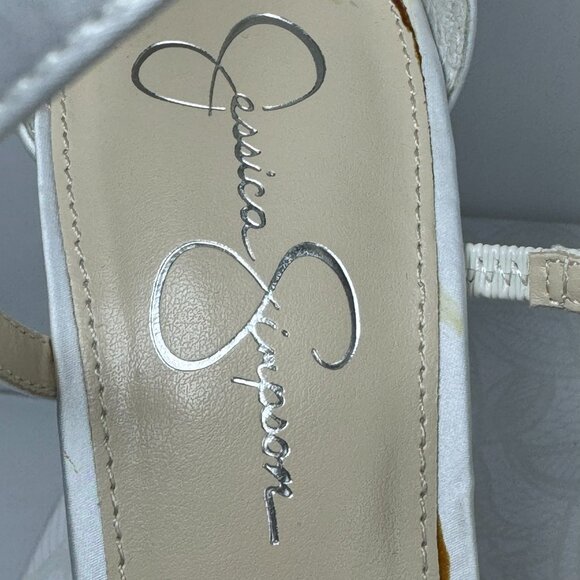 Jessica Simpson JS-Stassey-B White Matte Satin Bridal Heels 9.5 M - Picture 8 of 16